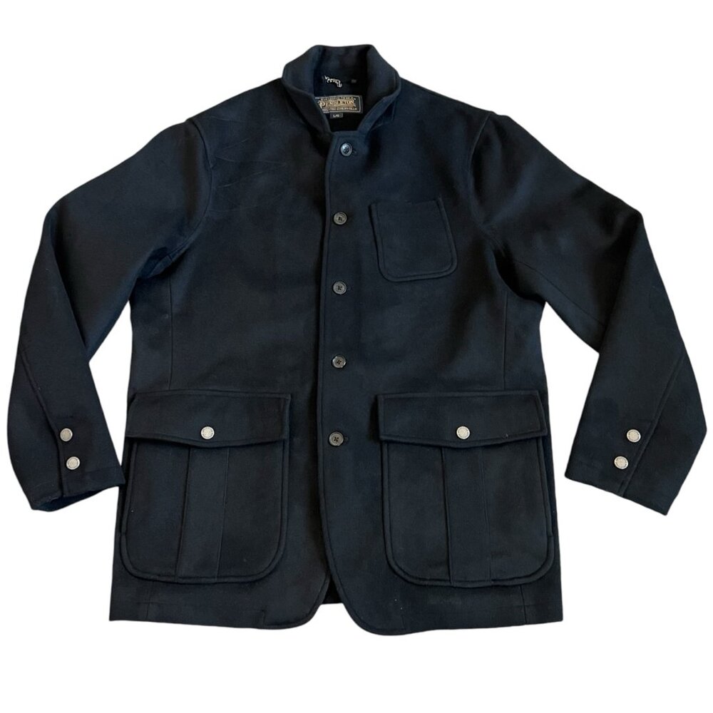 Pendleton Men’s Black Wool Chore Barn Coat Jacket Sz L Button Up Work Wear